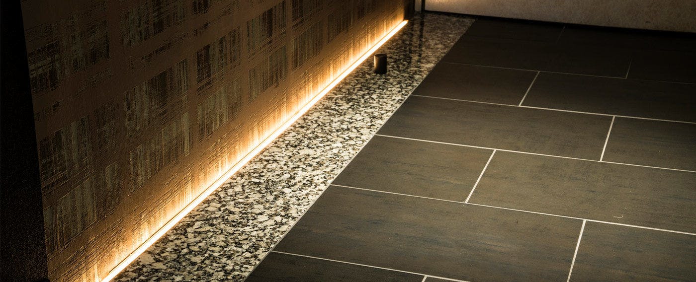 Cobblestone-style entrance