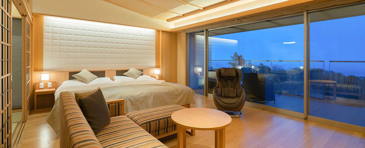 全9室 オーシャンビューを一望できる源泉掛流し露天風呂付