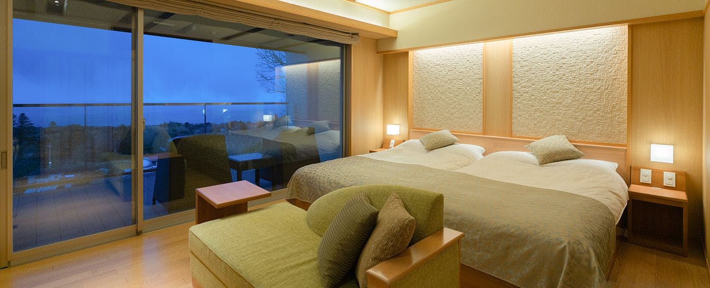 全9室  オーシャンビューを一望できる源泉掛流し露天風呂付