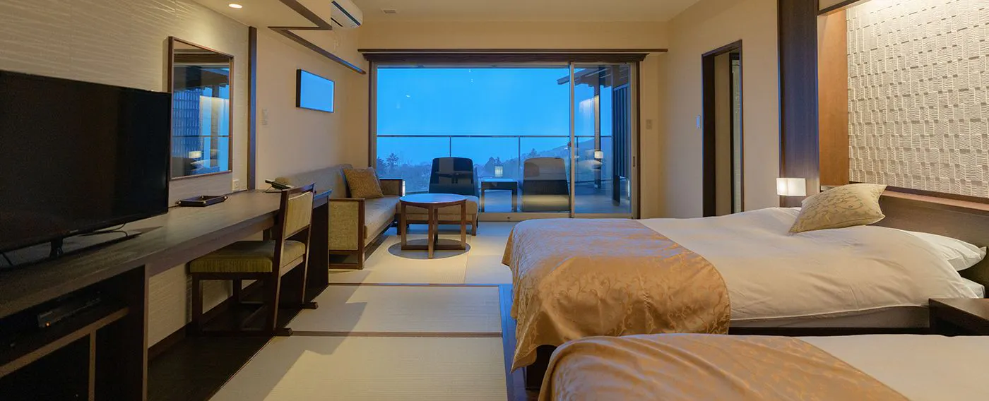 全9室 オーシャンビューを一望できる源泉掛流し露天風呂付