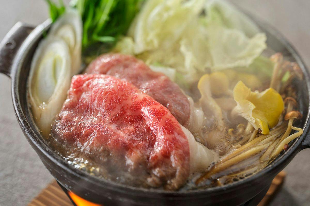 히타치규 스키야키　오쿠쿠지 달걀