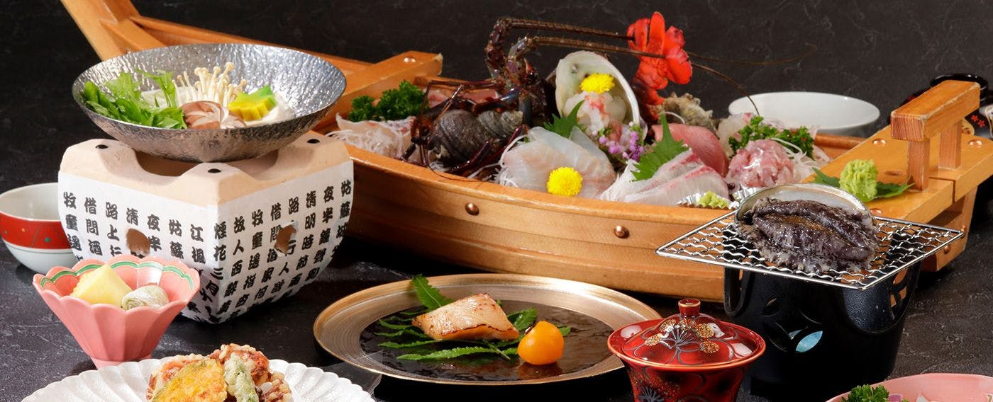 แผนพร้อมหอยเป๋าฮื้อและกุ้งมังกรอิเสะ