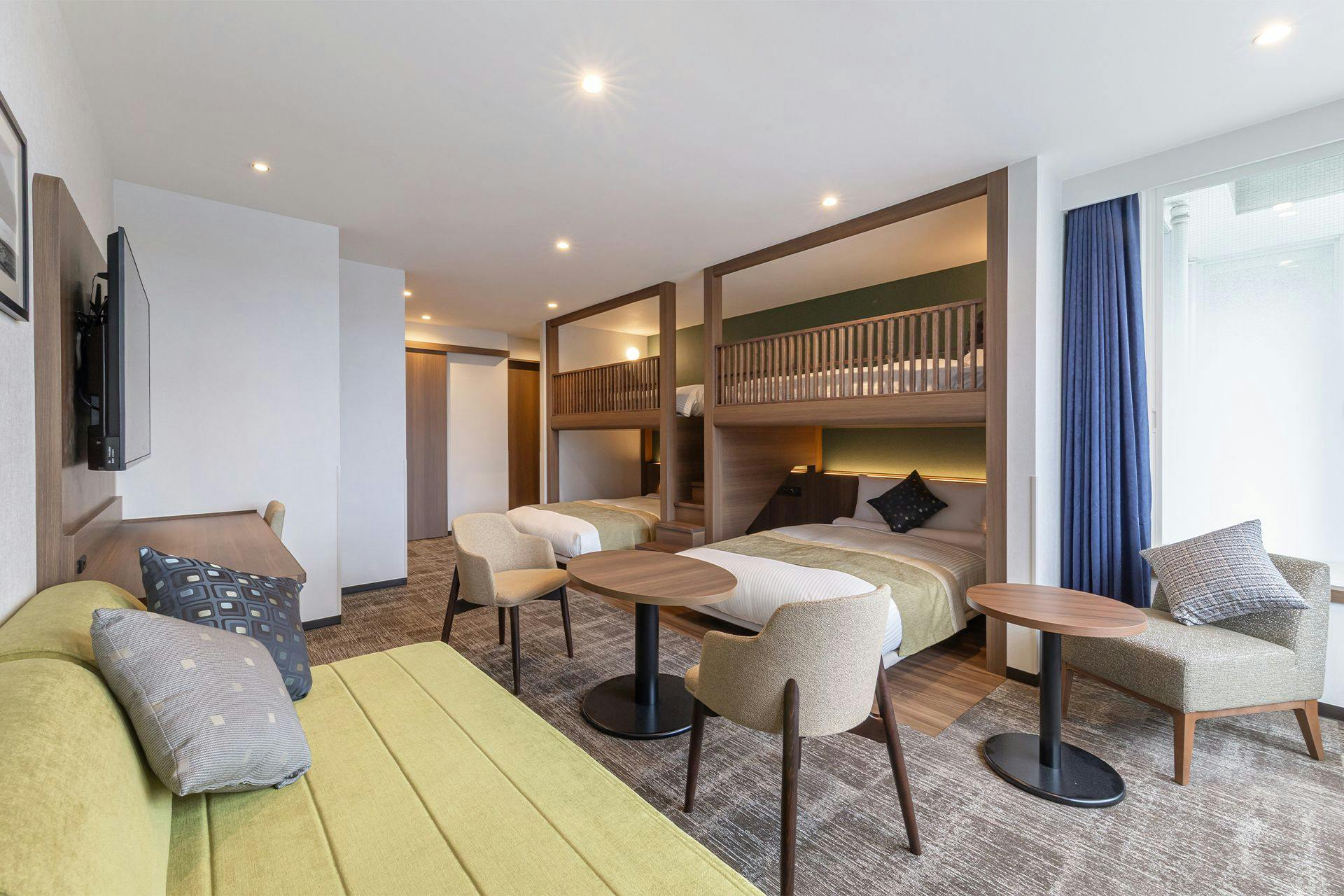 ห้องพักรวม 4 เตียงพร้อมเตียงสองชั้น