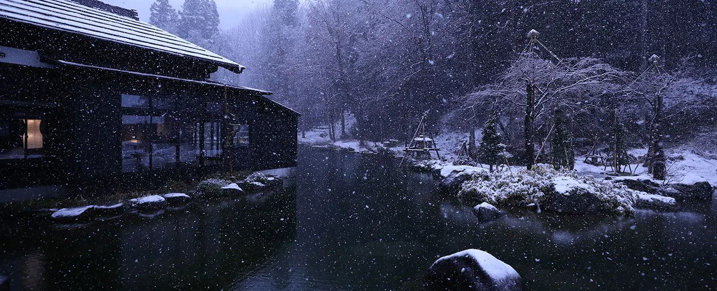 ryugon：雪景色の庭