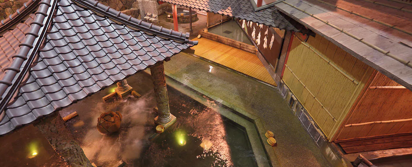 Kami mereplikasi sejarah pemandian Jepang.