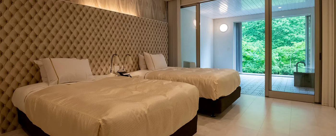 102号室【完全源泉露天風呂付客室】リバービューツイン