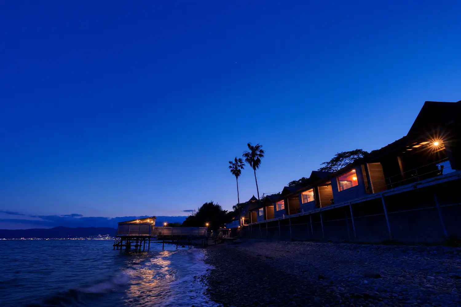 Nighttime exterior view