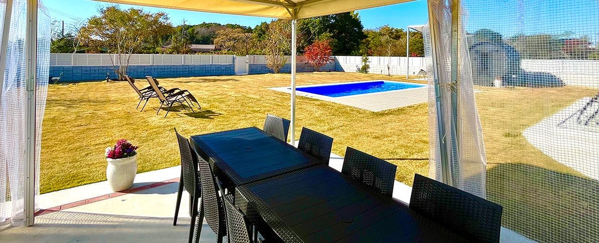 พื้นที่บาร์บีคิวมีหลังคา