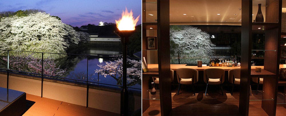 お城が見えるテラス＆ラウンジ