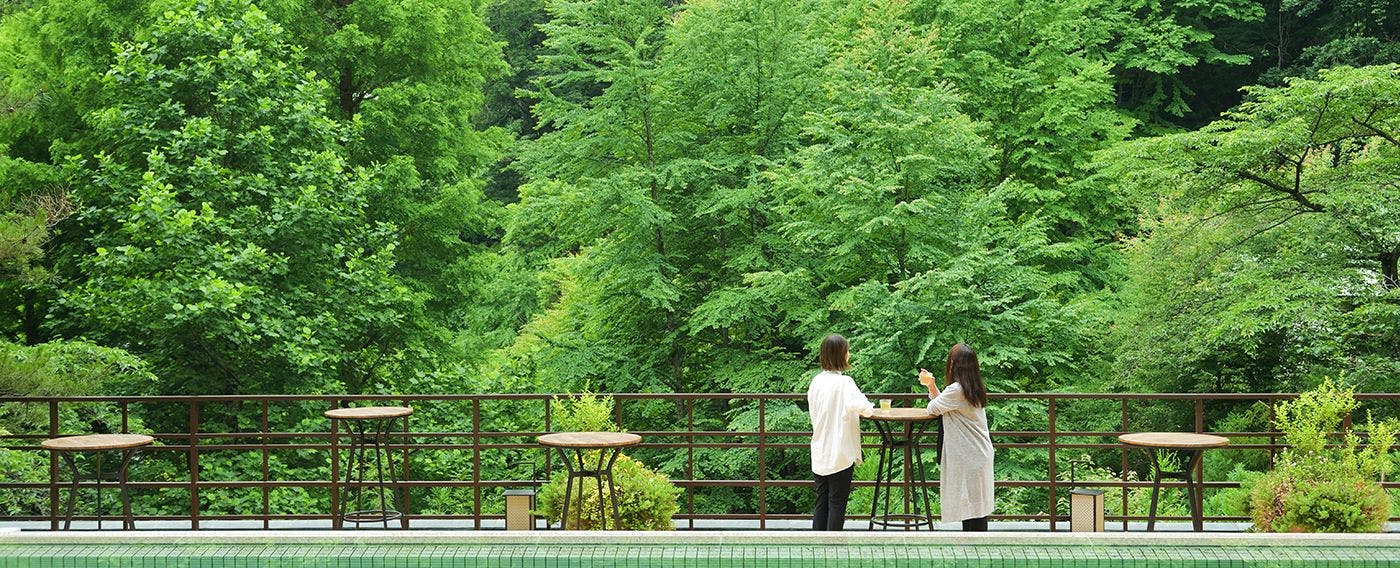 Teras desa musim bunga dan musim panas