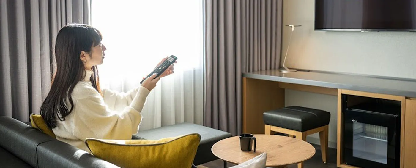 ภาพการใช้งานทีวีในห้องพัก