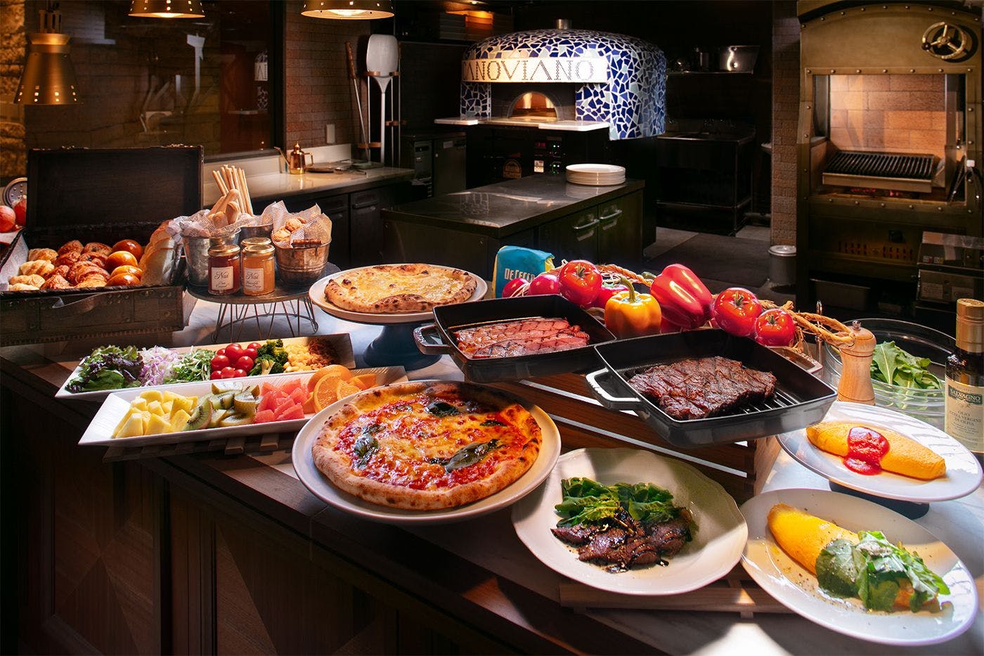 【Breakfast Image】A Japanese, Western, and Italian buffet offering a variety of dishes unique to an Italian restaurant.