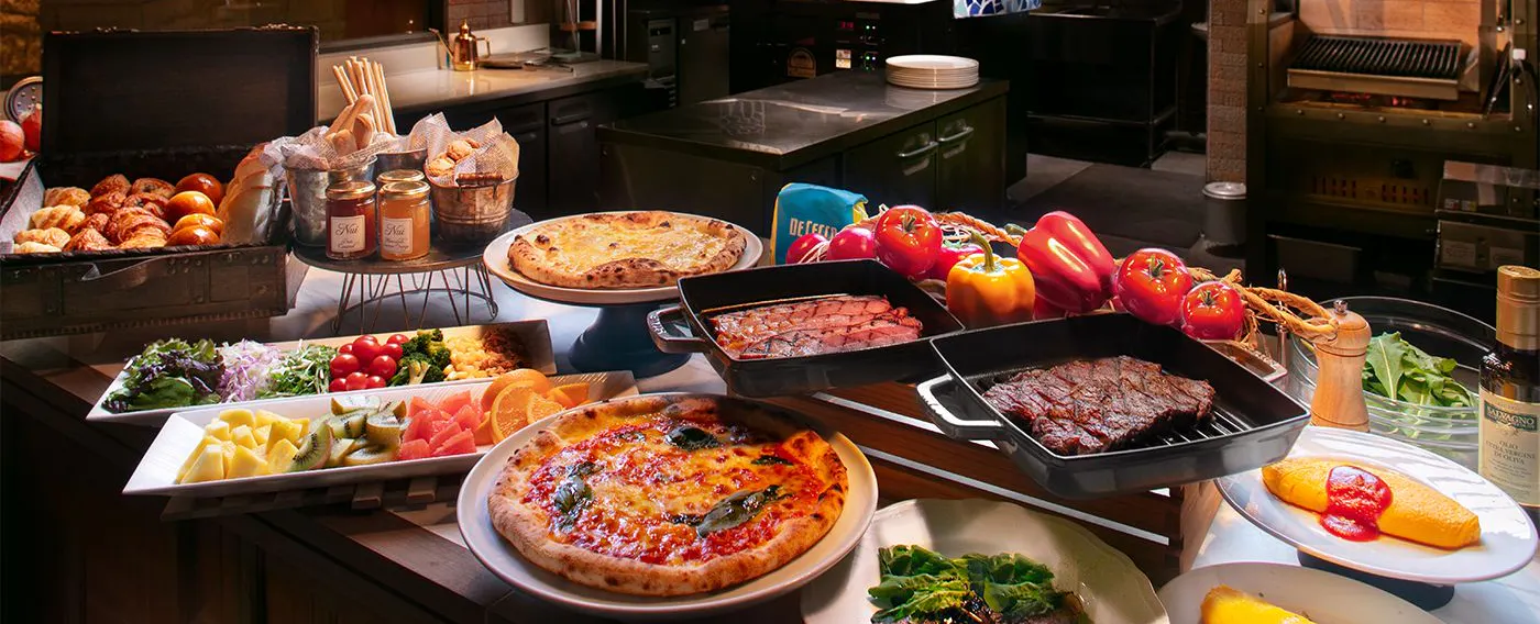 【Breakfast Image】A Japanese, Western, and Italian buffet offering a variety of dishes unique to an Italian restaurant.