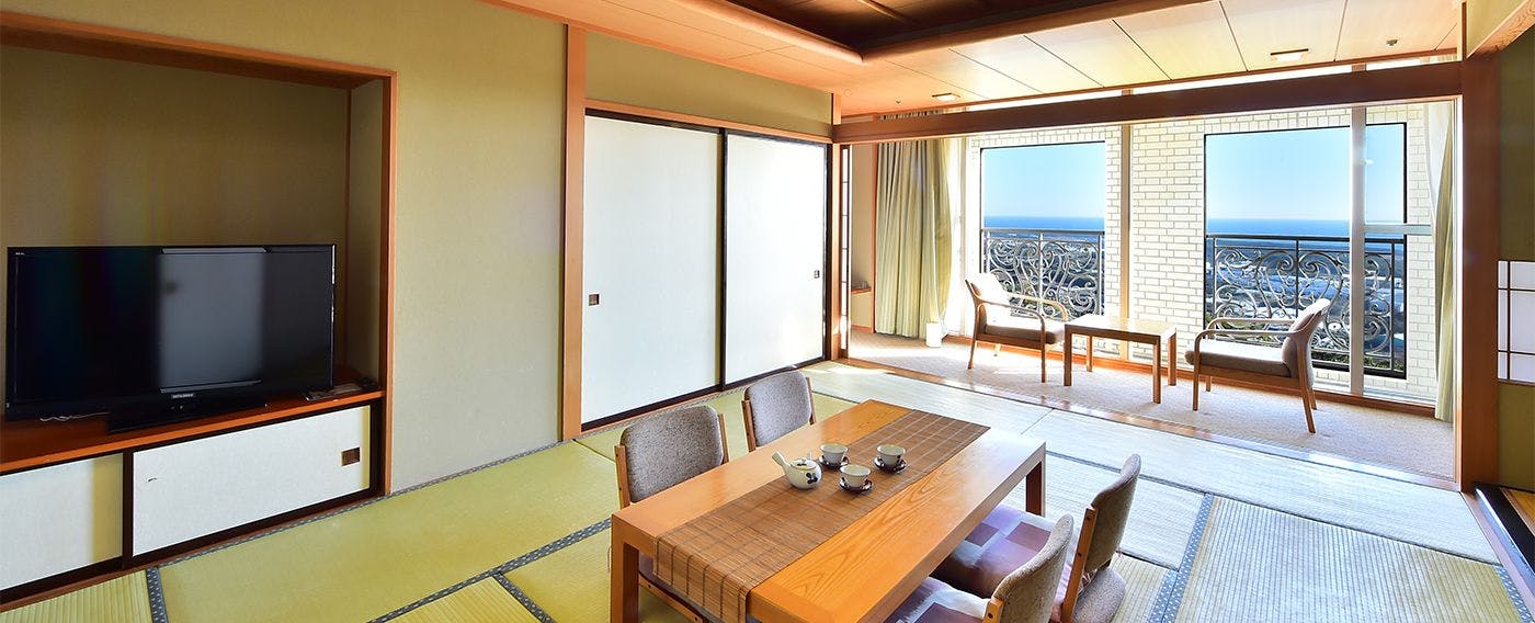 【ห้องพักสไตล์ญี่ปุ่นพร้อมวิวทะเล 12 เสื่อทาทามิ ขนาด 50 ตร.ม.】