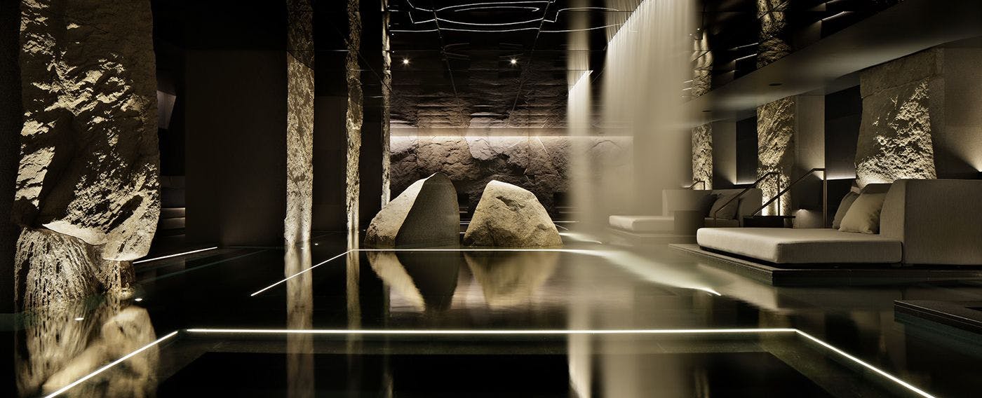 Mata air panas alami “ toya ” yang dapat dinikmati dengan mengenakan pakaian renang.