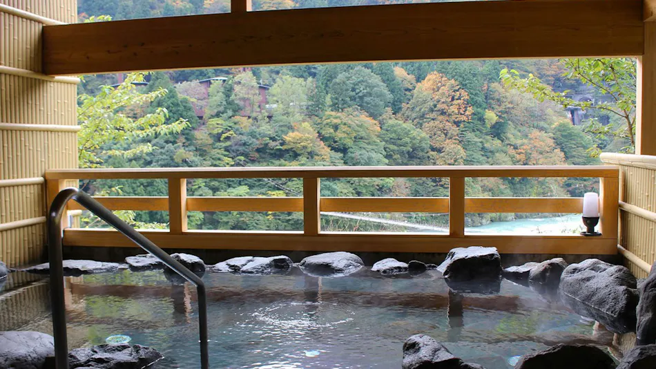 Popular Open-Air Bath Rooms and Seasonal Delicacies of Toyama, Unazuki Onsen Sunyanagi-tei