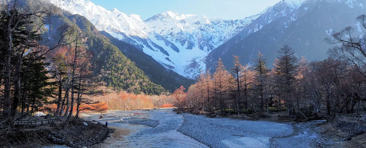 河童橋より望む穂高連峰(早春)
