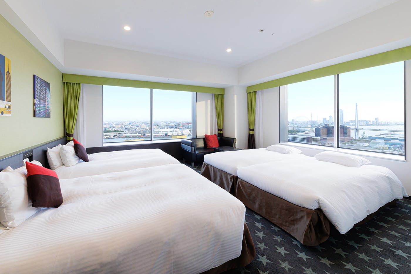 適合團體或家庭寬敞舒適的房間。（示意圖）