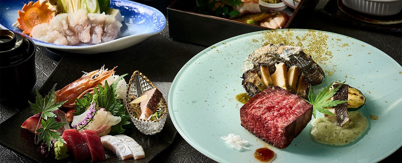 ■グレードアップコース■メイン料理は人気の高級食材【鮑】と【熊野牛】をお楽しみいただきます