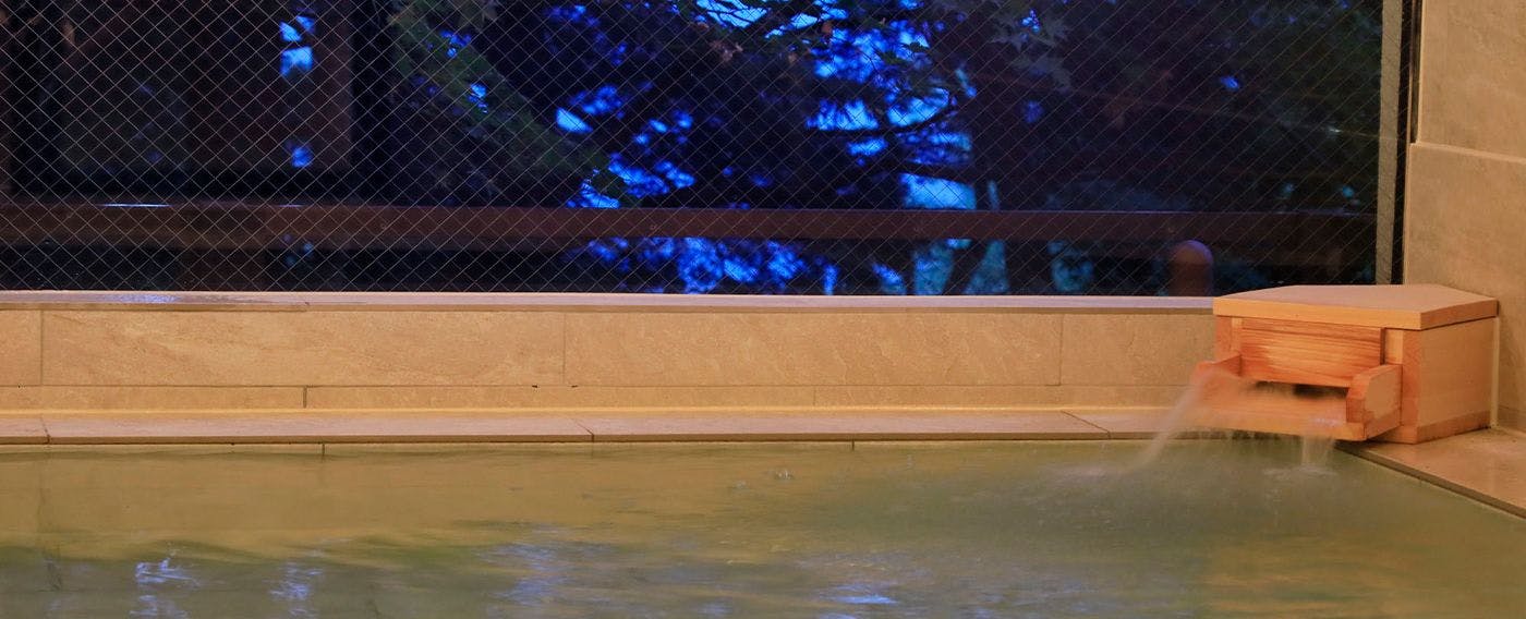 Onsen Large Public Bath at Night