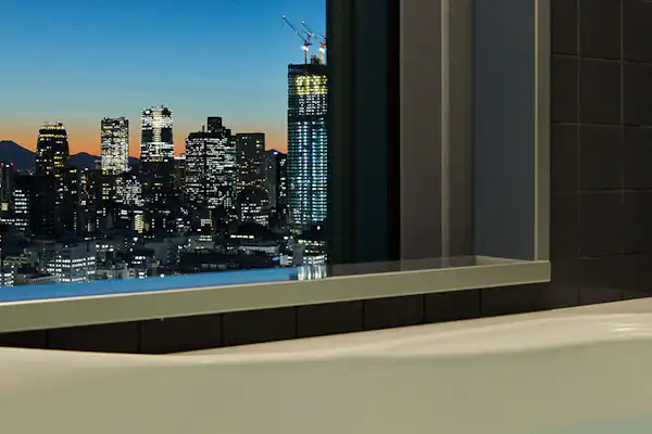 뷰가 있는 욕조