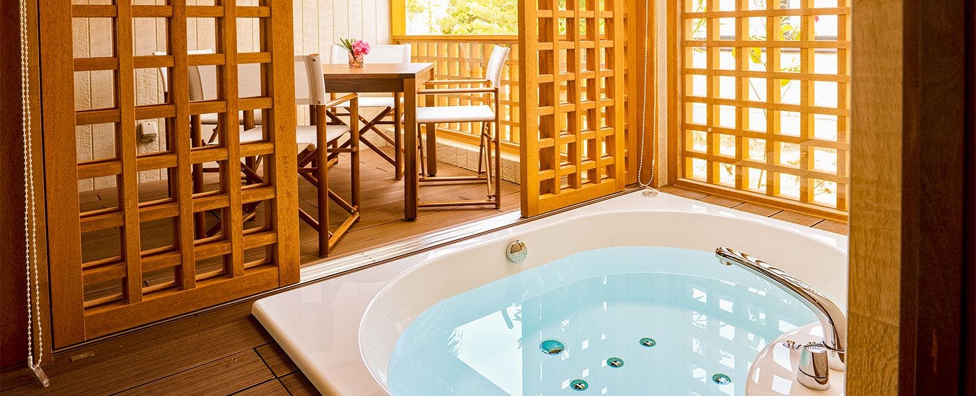 【客室設備】バスタイムをゆったりと愉しめるジャグジーバス
