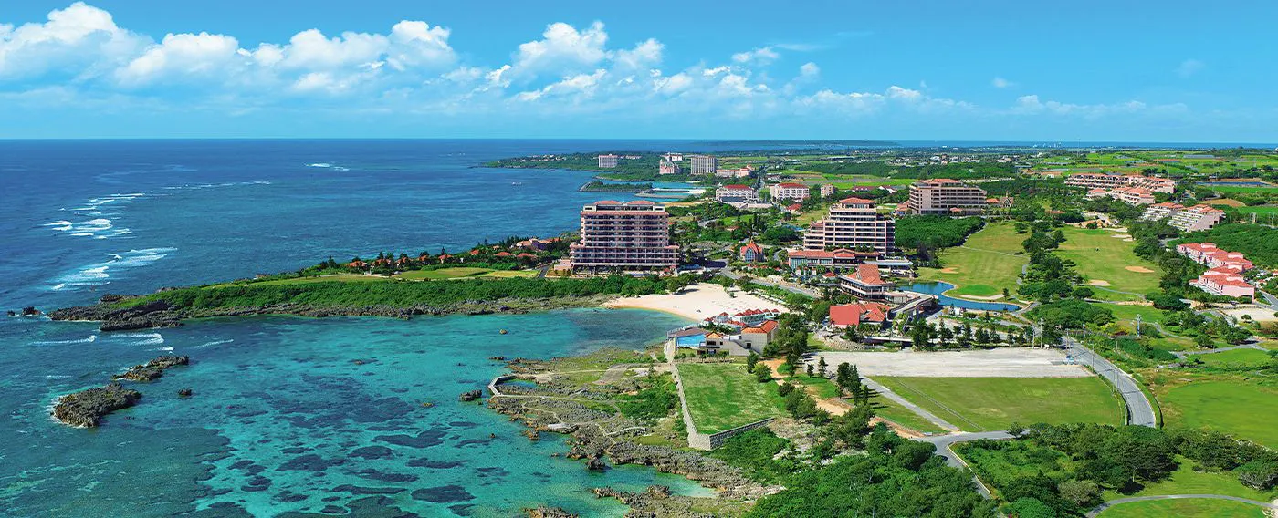 Distant view of Miyakojima Shigira Seven Miles Resort