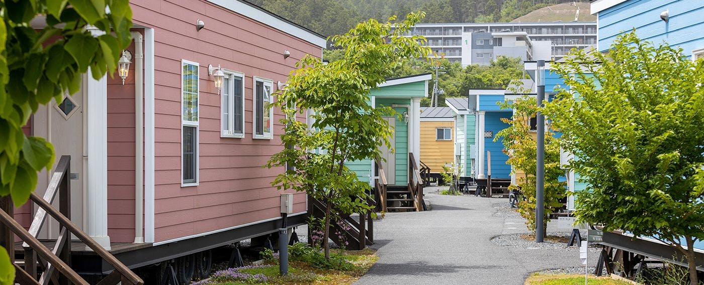 Rumah trailer mandiri - Tampak luar