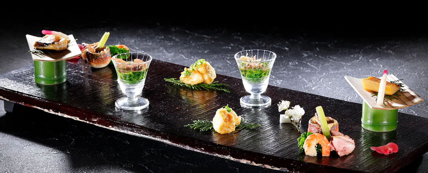 【 伊東港にて水揚げされた魚介や、伊豆半島の有機野菜 】彩り豊かな料理をお楽しみください