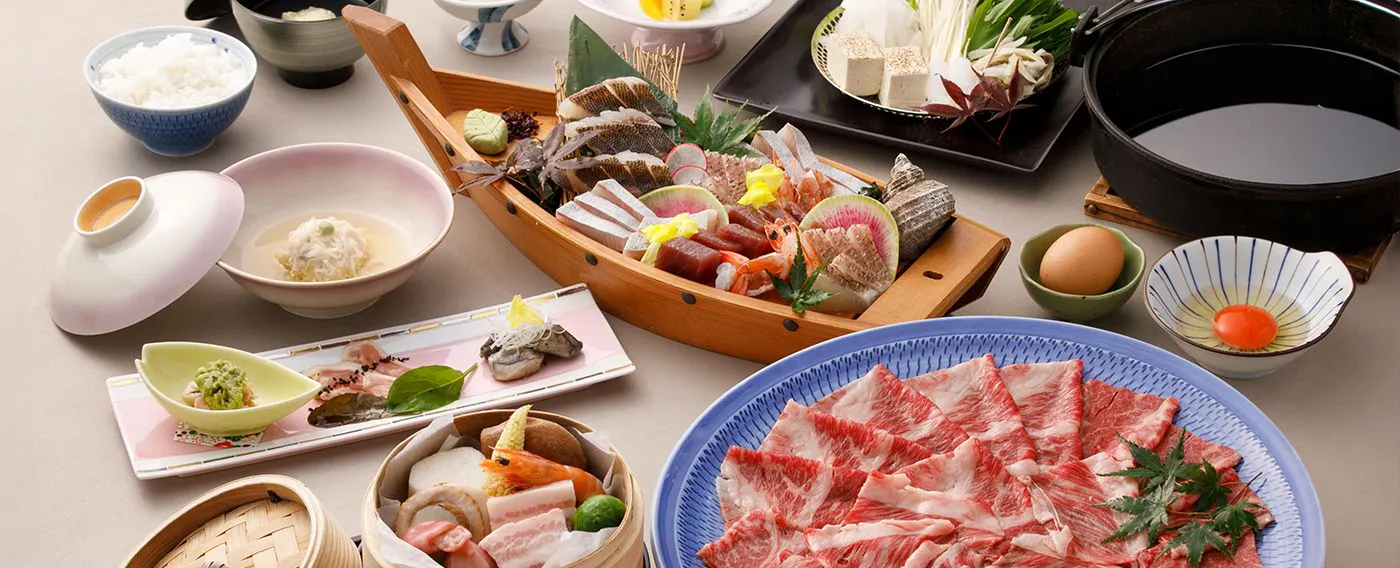 Dinner (Japanese Kaiseki) | Enjoy Bungo Beef Sukiyaki and Seasonal Local Fish