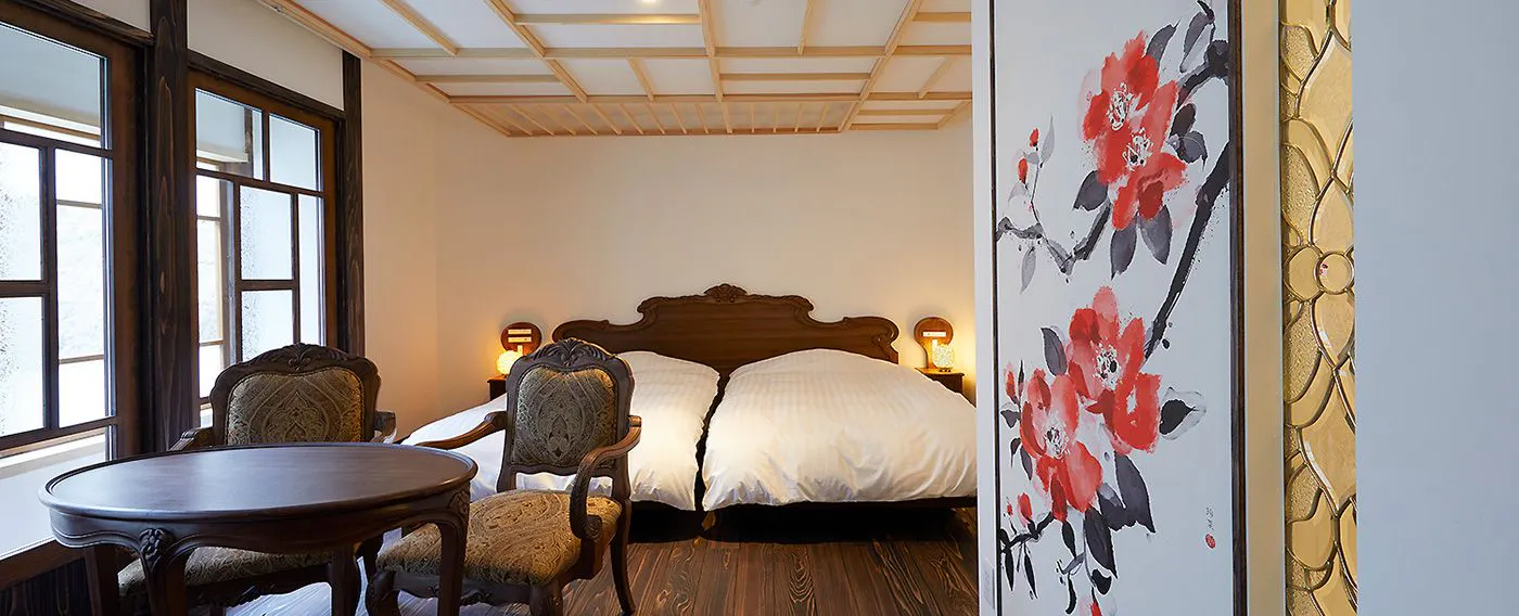 ห้องพักสไตล์ไทโชโมเดิร์นฝั่งภูเขา