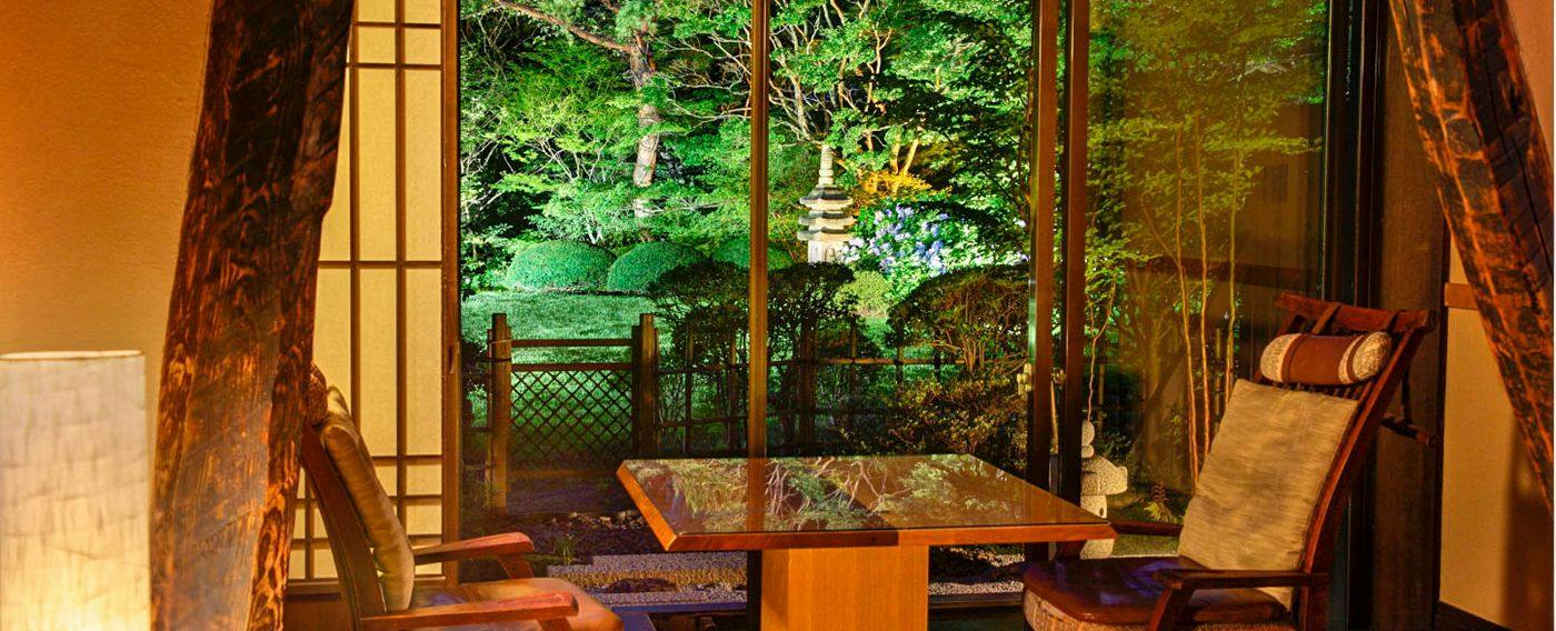 客室から望む庭園