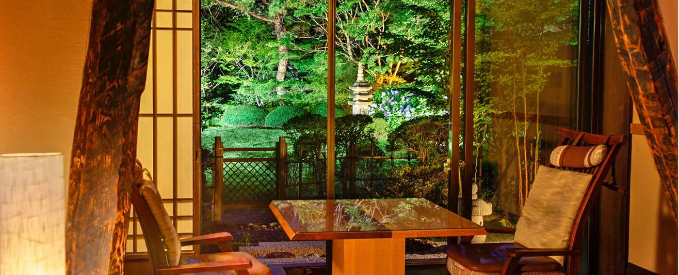 客室から望む庭園