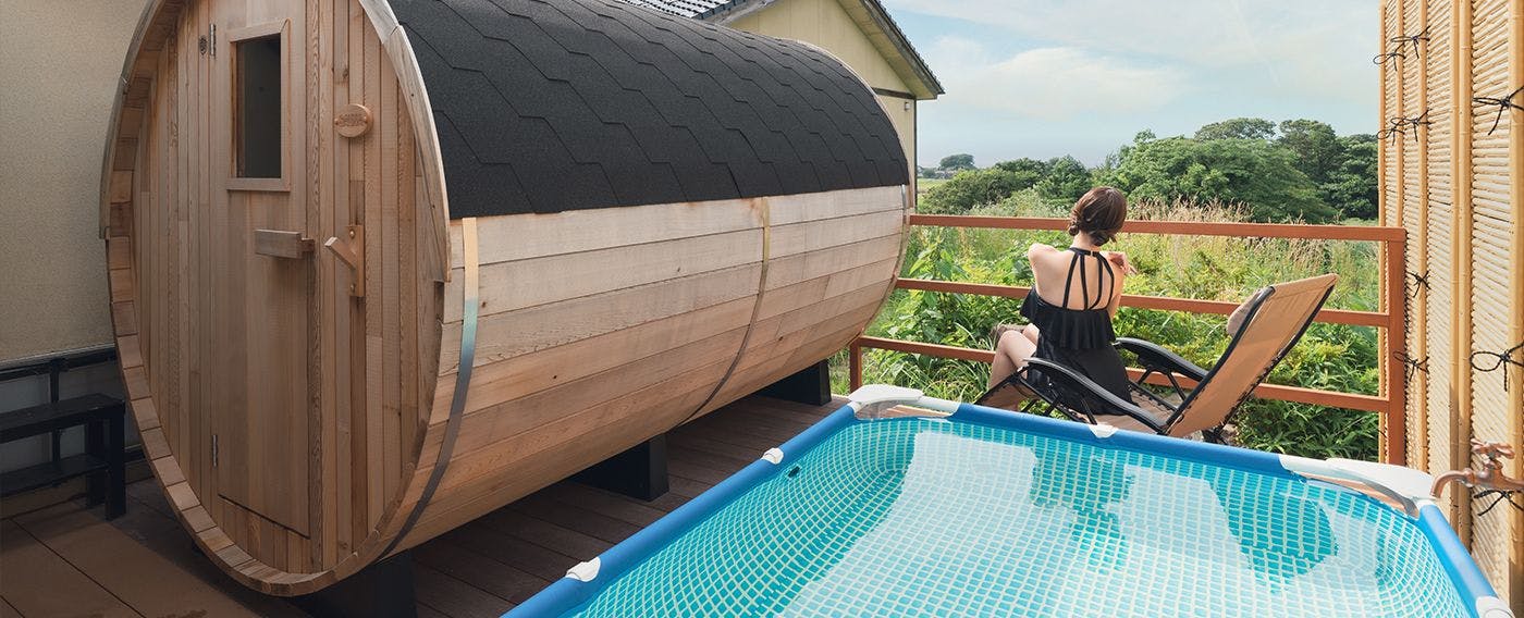 ซาวน่าไม้ทรงถัง