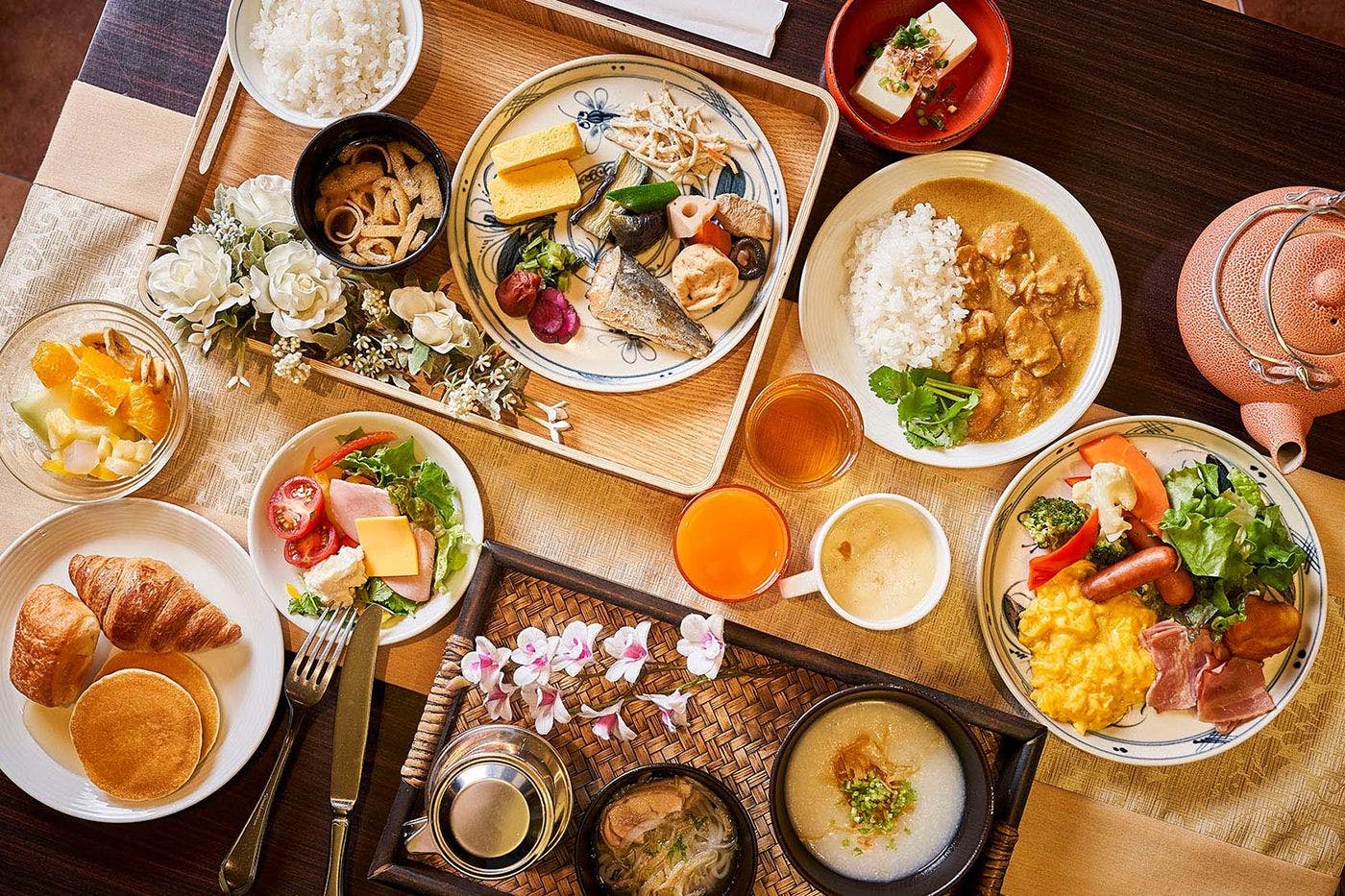 朝食ビュッフェ盛り付けイメージ