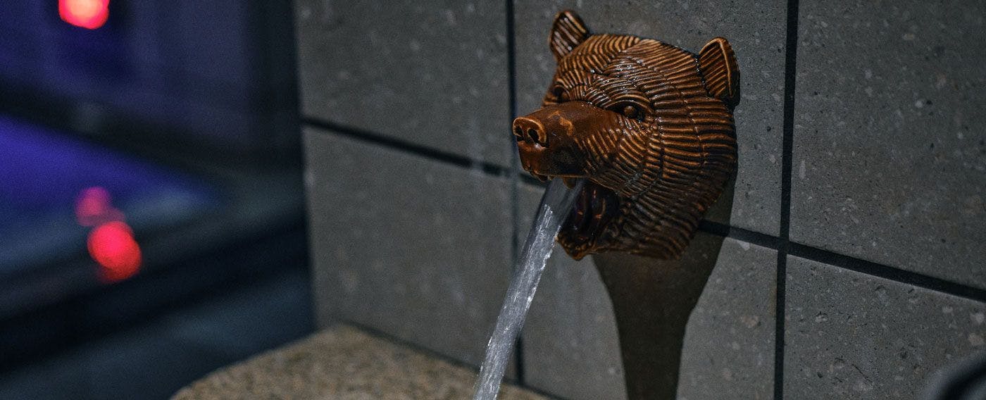 熊の顔の吐水口
