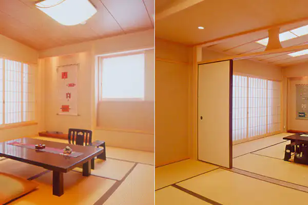 Contoh Kamar dengan pemandangan Kamo River dan Higashiyama.