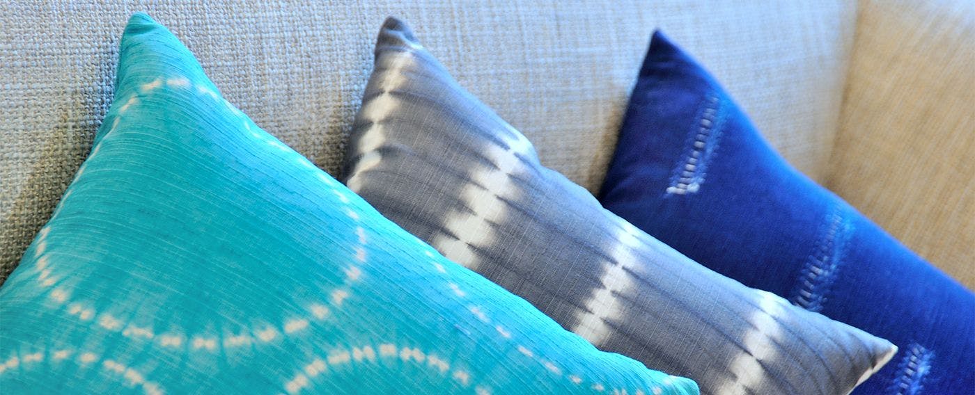 有松絞染抱枕。館內隨處可感受到古老而美好的名古屋工藝。