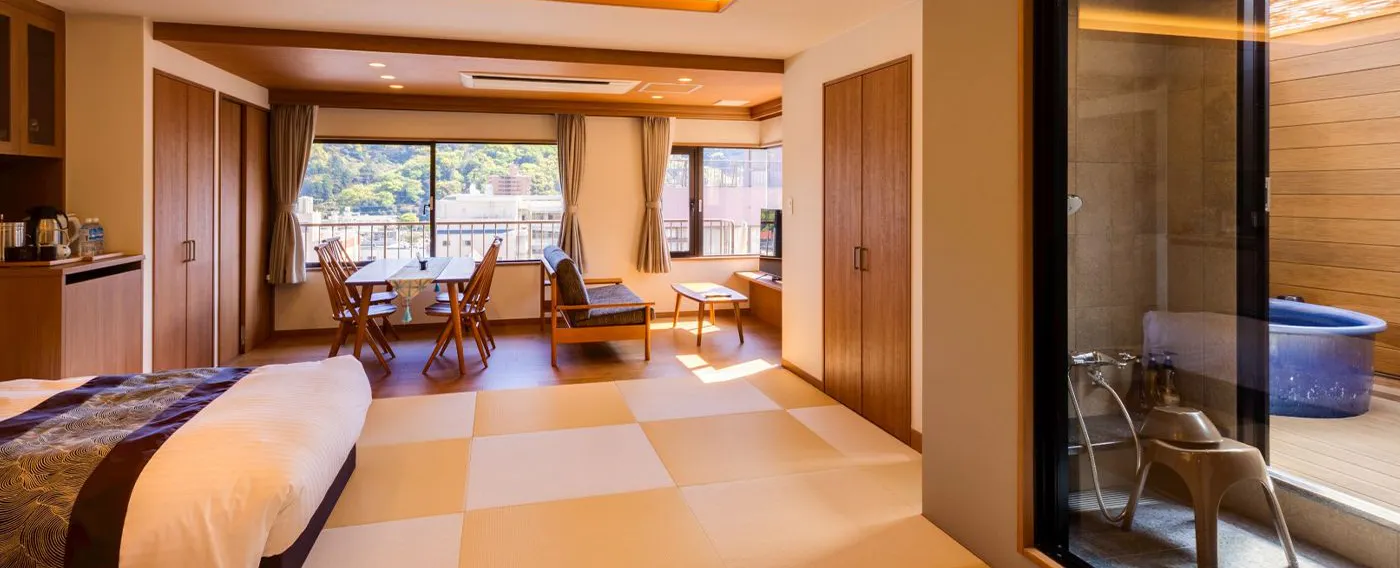 ห้องพักพร้อมอ่างอาบน้ำกลางแจ้ง