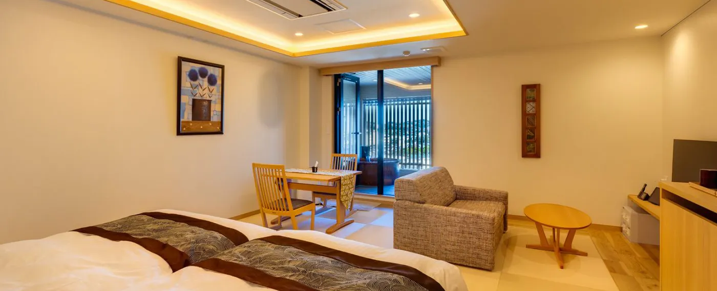 ห้องพักพร้อมอ่างอาบน้ำกลางแจ้ง