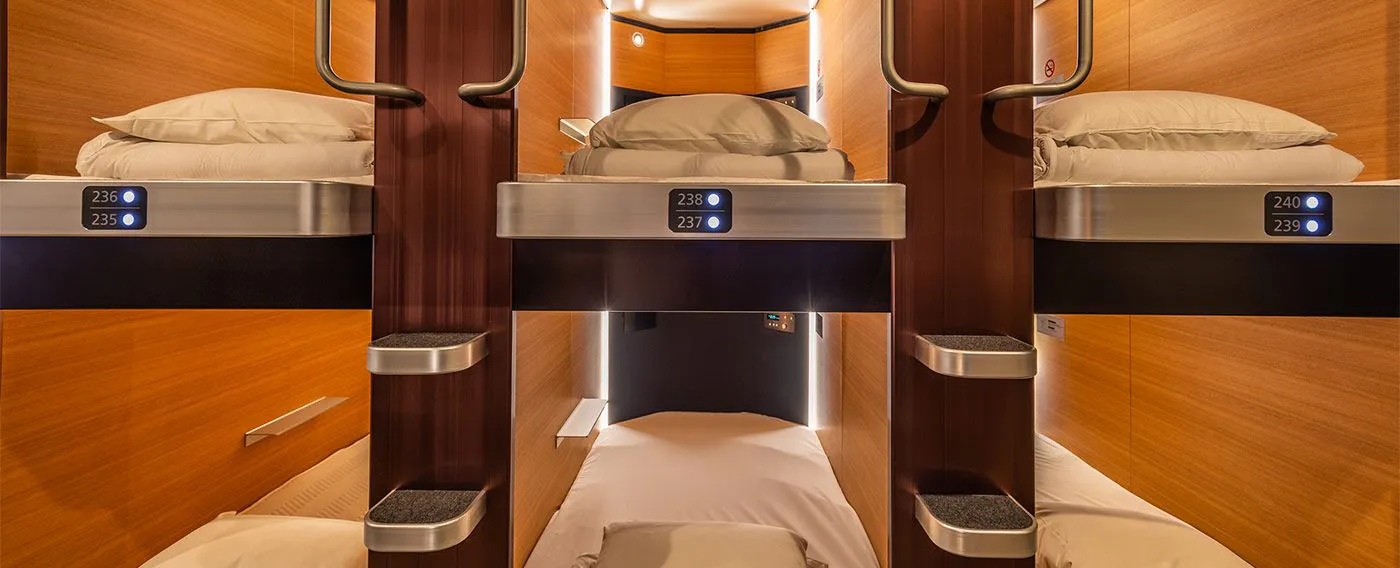 ภายในโรงแรมแคปซูล