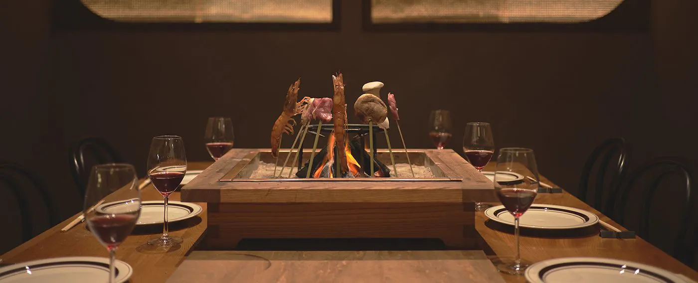 囲炉裏串焼きコース