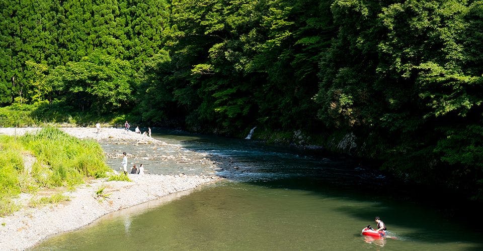 隣接する由良川(美山川)
