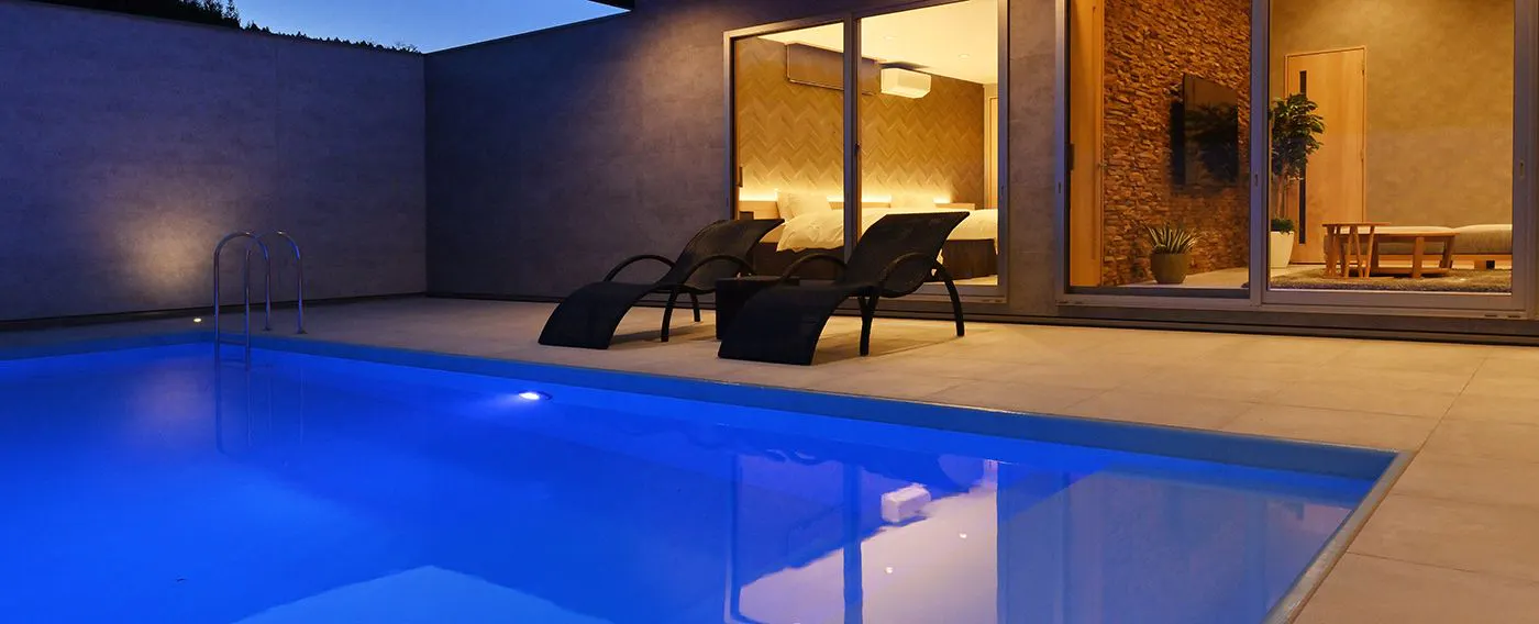 Private heated pool