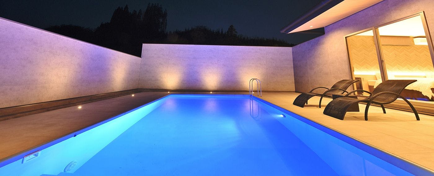 Private heated pool