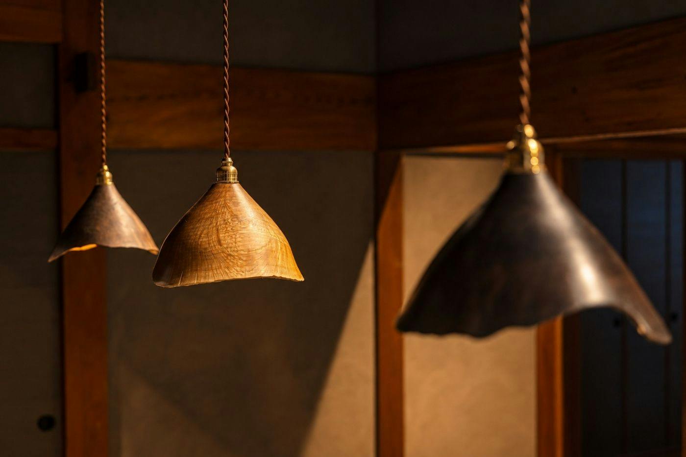 Lampu gantung kayu dari kayu Nara