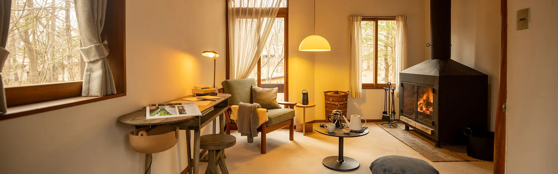 Tatehata House 北軽井沢 建築家のタイニーハウス+檜露天風呂とサウナのある離れ