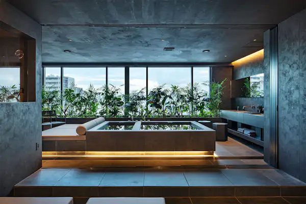 ห้องนั่งเล่นพร้อมรถบัส