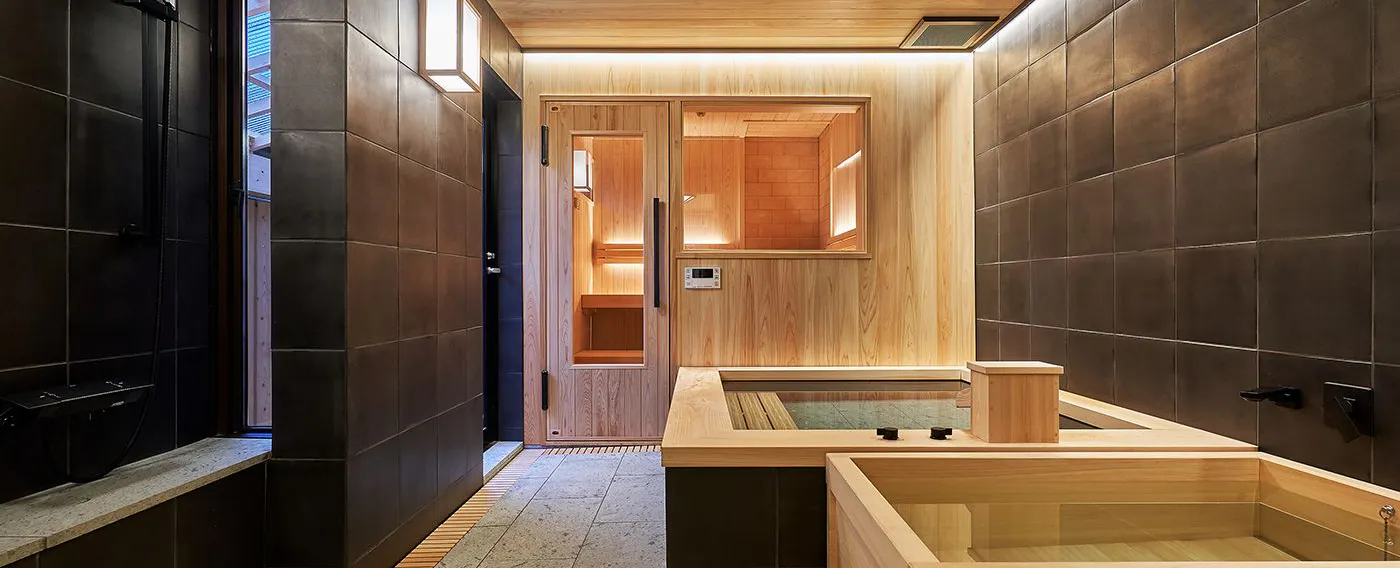 プライベートサウナと檜風呂