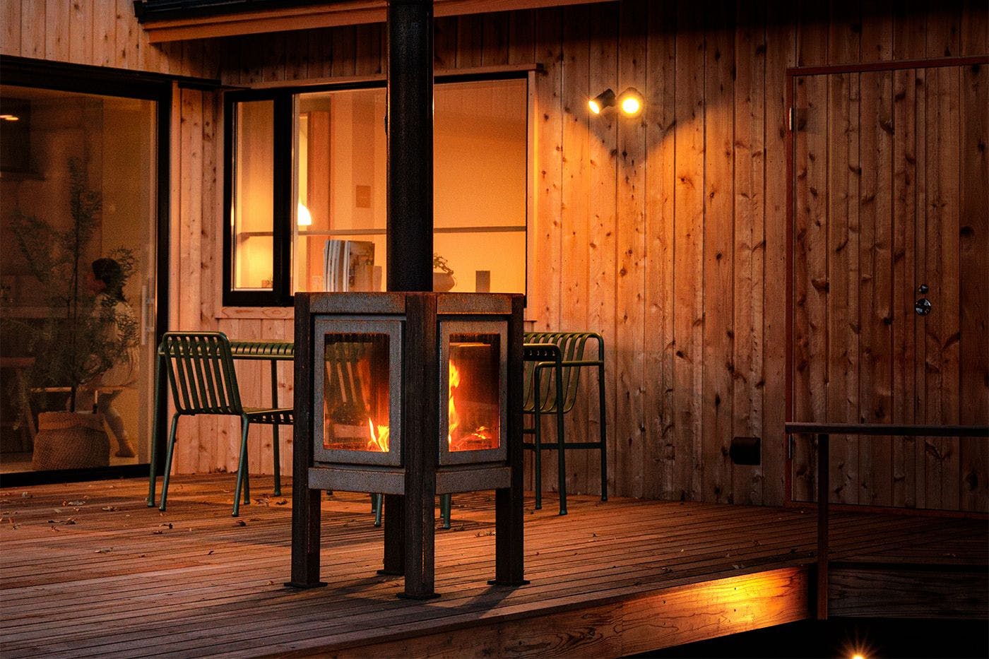 屋外薪ストーブ